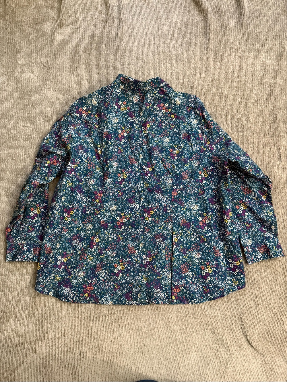 Lands’ End No Iron Supima Cotton Floral Button Front Shirt Plus 22W - Picture 3 of 7
